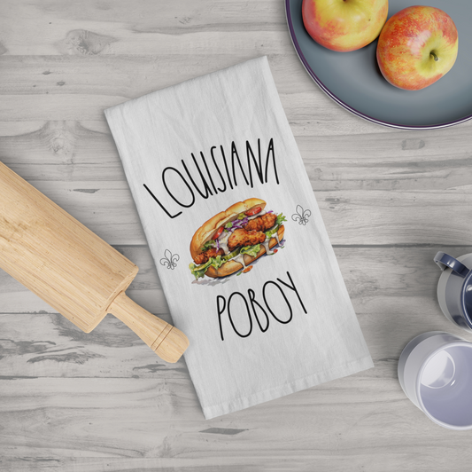 Louisiana Poboy Tea Towel I Kitchen Towel